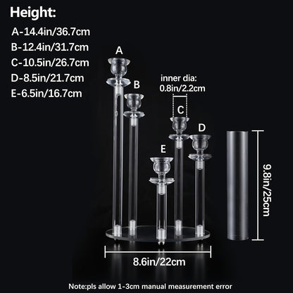 Elegant Acrylic Candelabra Candle Holder: Modern & Stylish Home Decor, and Perfect for Party, Wedding, Birthday