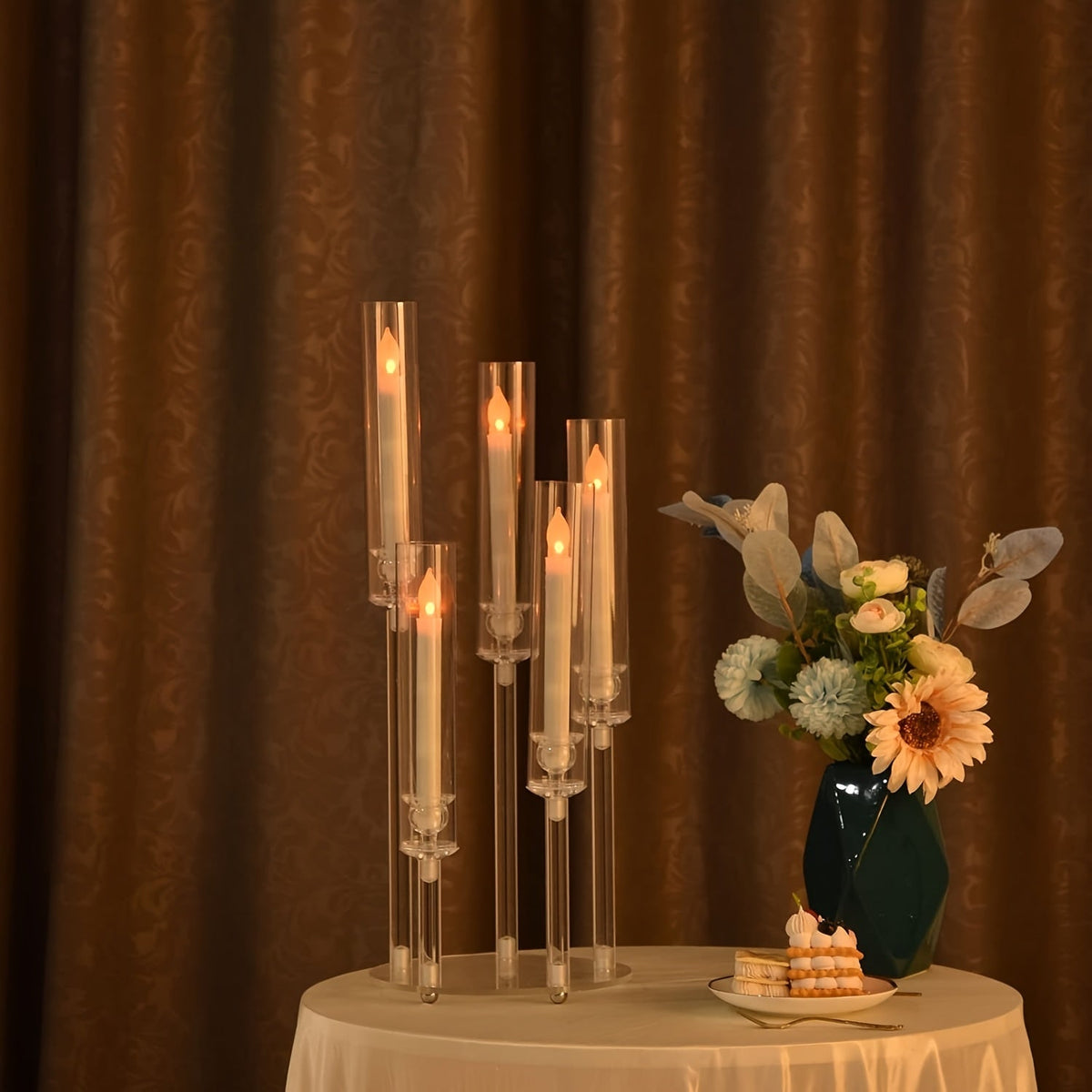 Elegant Acrylic Candelabra Candle Holder: Modern & Stylish Home Decor, and Perfect for Party, Wedding, Birthday
