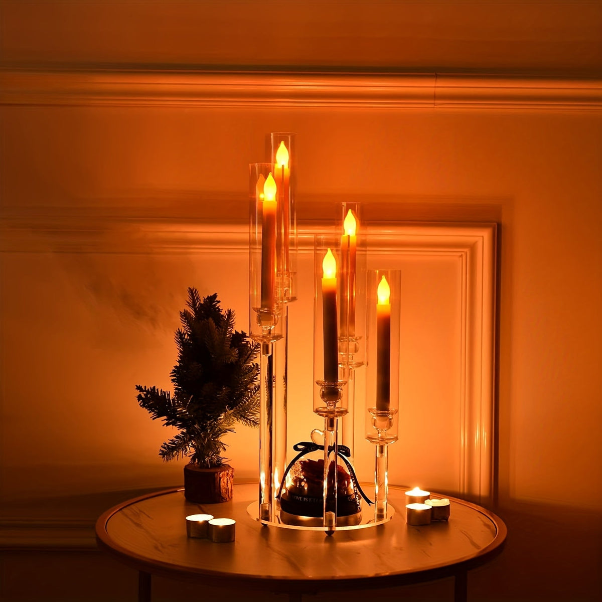 Elegant Acrylic Candelabra Candle Holder: Modern & Stylish Home Decor, and Perfect for Party, Wedding, Birthday