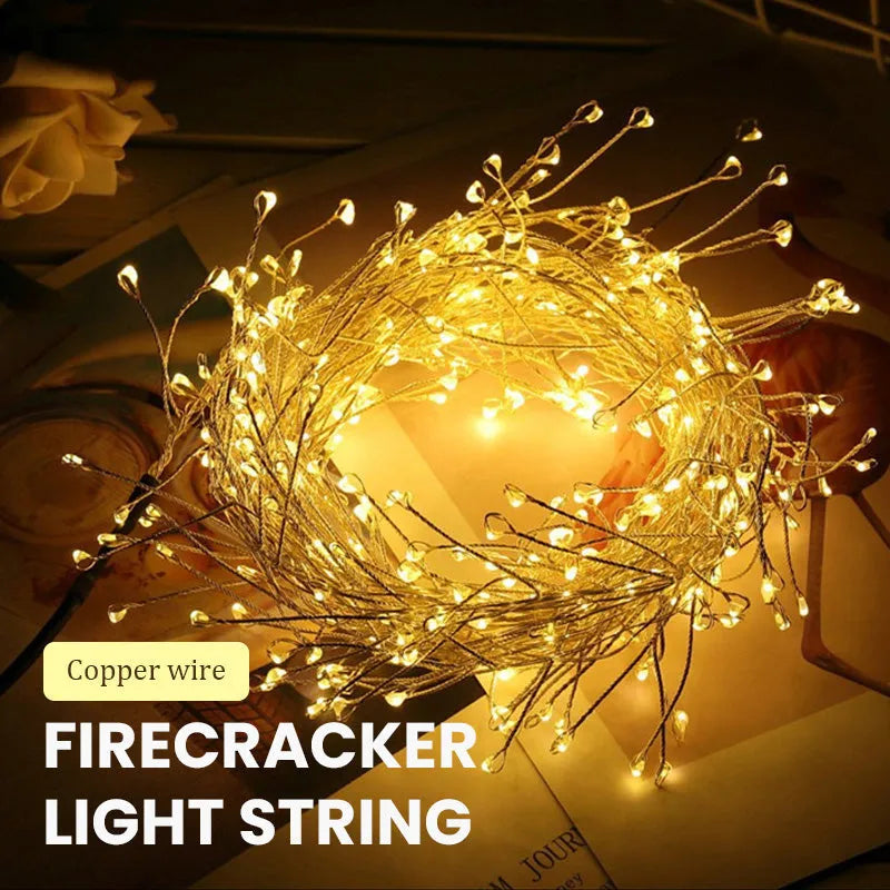✨ LED Copper Wire Firecracker String Lights – Sparkling Christmas & Holiday Decorations
