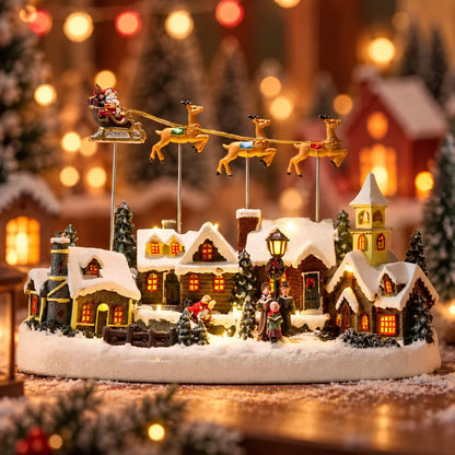Light-Up Spinning Christmas Village