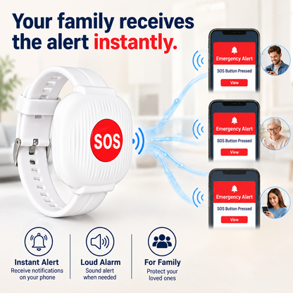 Emergency help bracelet for the elderly with SOS button