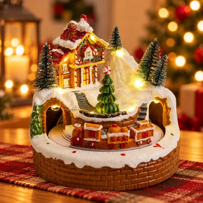 Light-Up Spinning Christmas Village