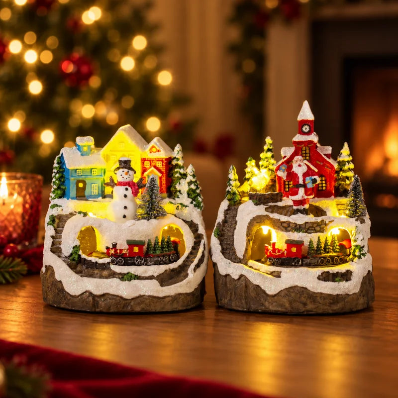 Light-Up Spinning Christmas Village