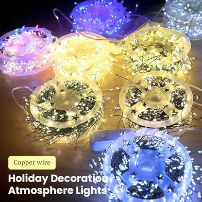 ✨ LED Copper Wire Firecracker String Lights – Sparkling Christmas & Holiday Decorations