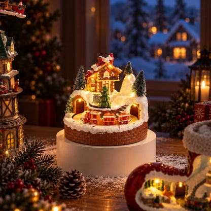 Light-Up Spinning Christmas Village