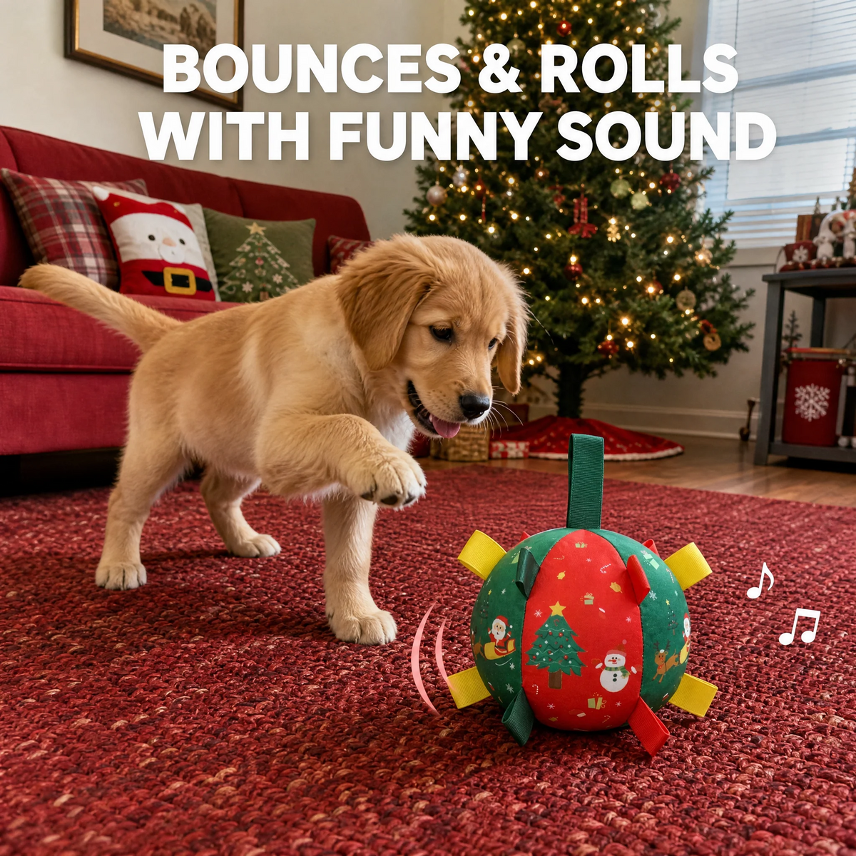 🎄 Christmas Bounce Ball for Dogs – Festive Holiday Toy for Fun, Playful Bounces & Interactive Pet Exercise 🐾🎁