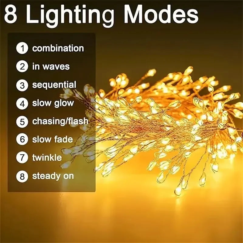✨ LED Copper Wire Firecracker String Lights – Sparkling Christmas & Holiday Decorations