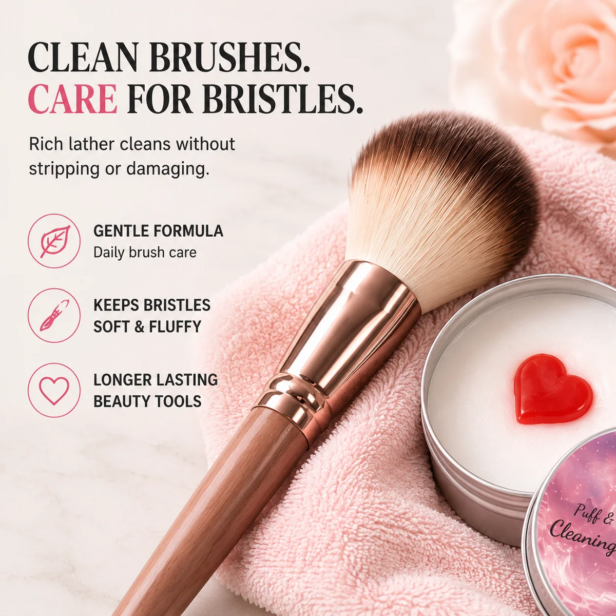 Makeup Brush Cleaner Soap - Deep Cleaning Solid Cleanser