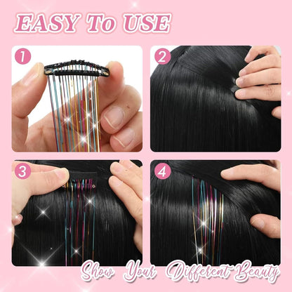 🔥Last Day50%OFF ✨Clip-in Tinsel Hair Extensions (6 tablets) box