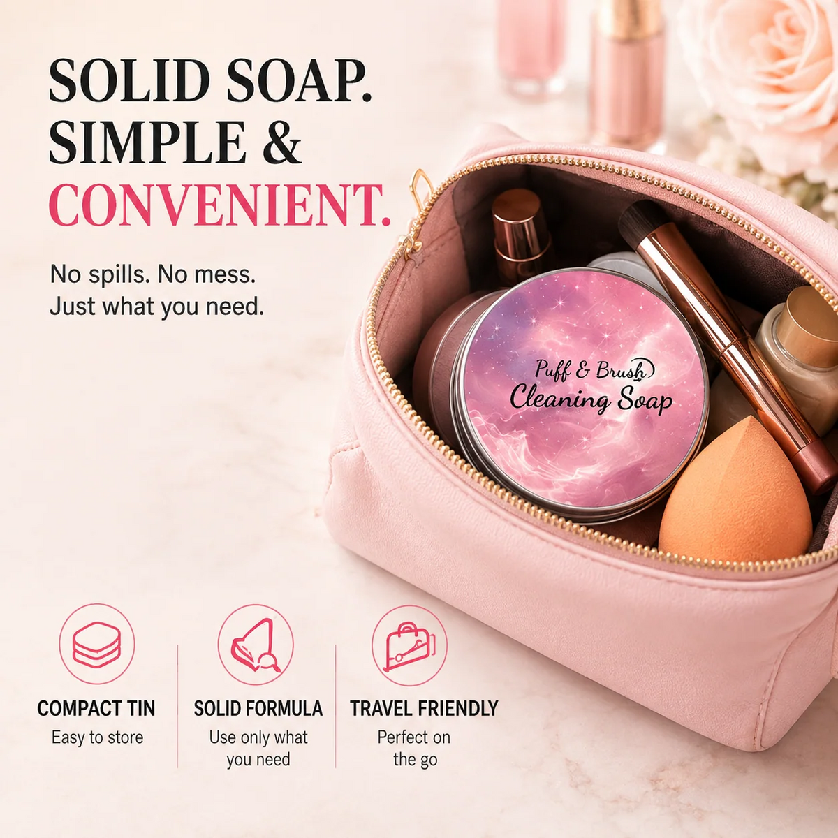 Makeup Brush Cleaner Soap - Deep Cleaning Solid Cleanser