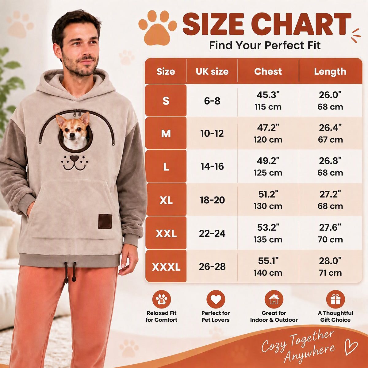 ⏰LAST DAY 50% OFF 🐾 Cozy Pet Carrier Hoodie — Built-In Pouch for Cats & Small Dogs