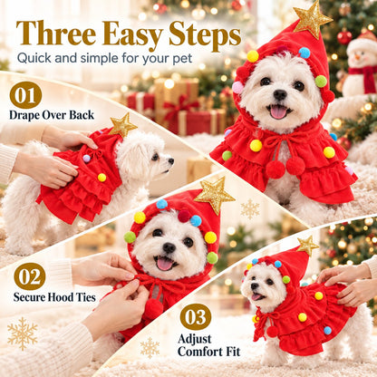 🐶🎄Christmas Tree Pet Cloak Costume for Dogs and Cats
