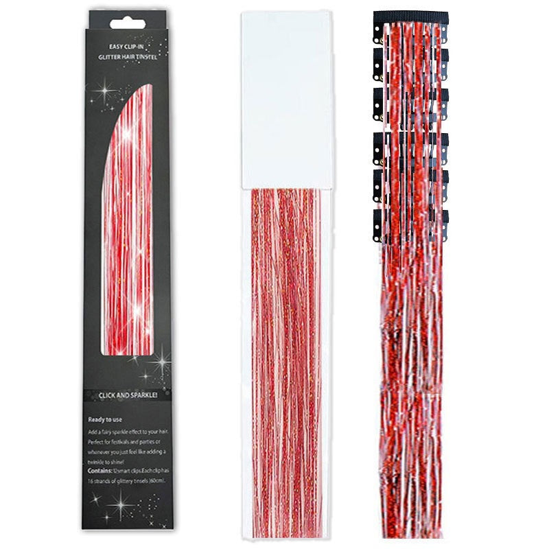 🔥Last Day50%OFF ✨Clip-in Tinsel Hair Extensions (6 tablets) box
