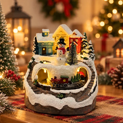Light-Up Spinning Christmas Village