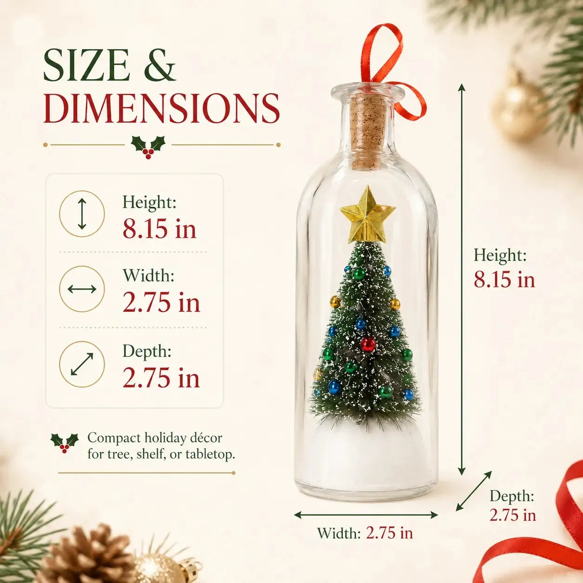 Recordable Voice Message Christmas Memory Bottle - Meaningful & Holiday Decoration