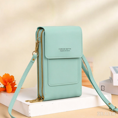 👝🔐Compact Anti-Theft Phone Crossbody Bag:  Multi-Layer Storage & Premium Leather