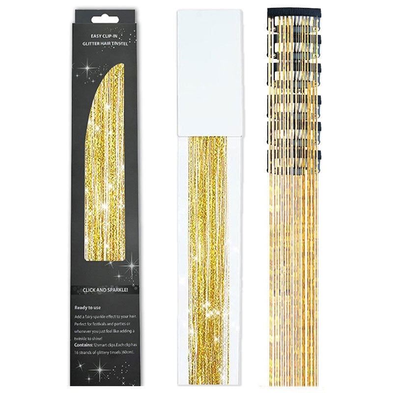 🔥Last Day50%OFF ✨Clip-in Tinsel Hair Extensions (6 tablets) box