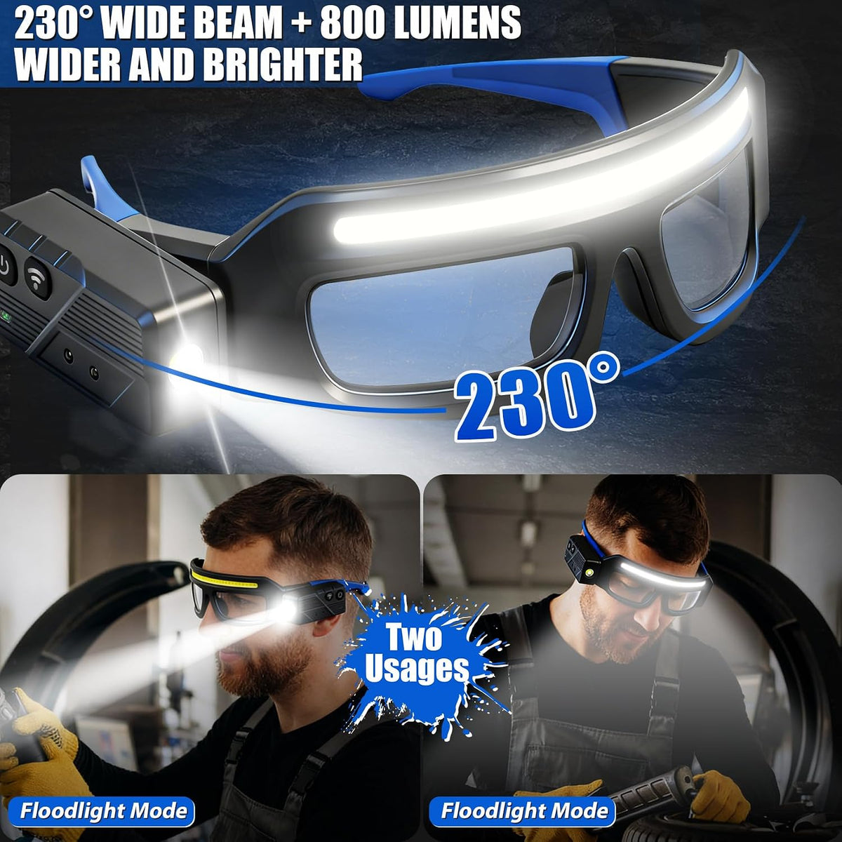 Gloxlite rechargeable headlight glasses product image 2