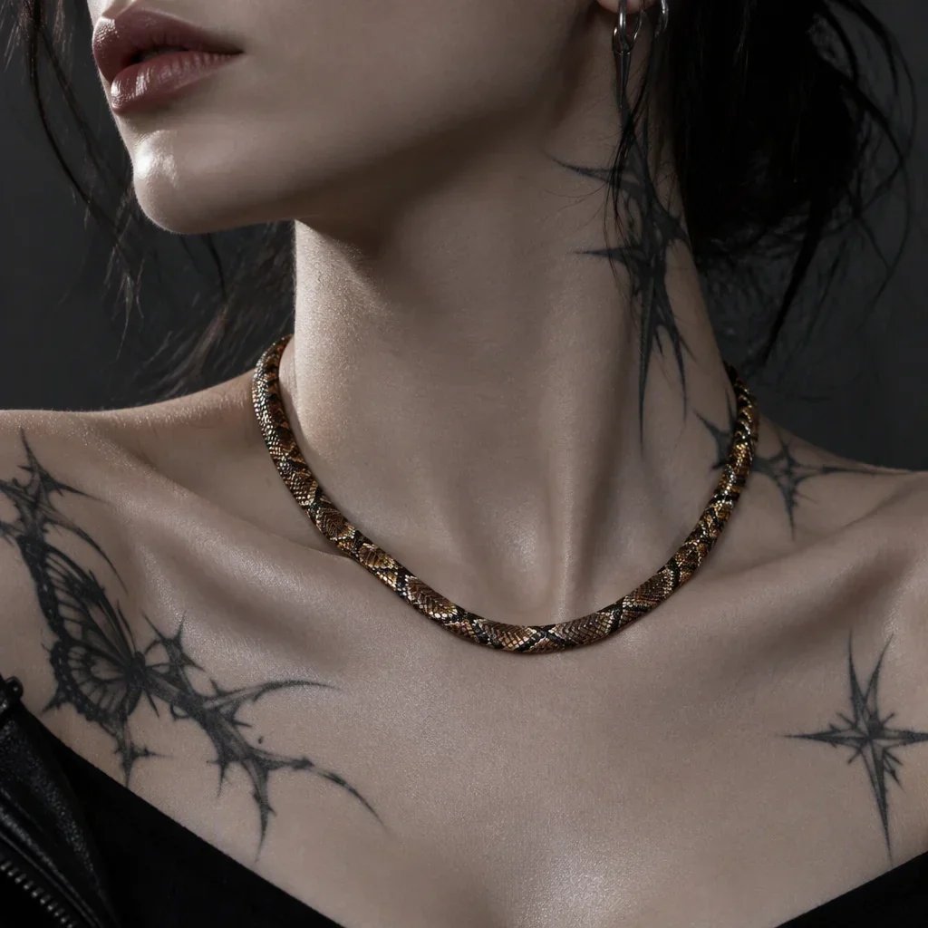 🐍Serpent Statement Necklace – A Symbol of Mystery & Power✨