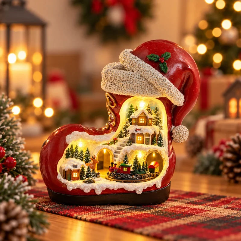 Light-Up Spinning Christmas Village