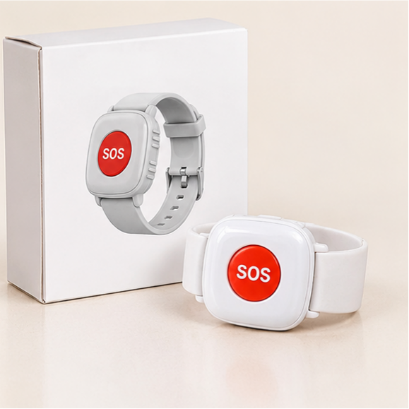 Emergency help bracelet for the elderly with SOS button