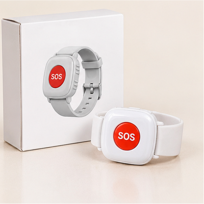 Emergency help bracelet for the elderly with SOS button