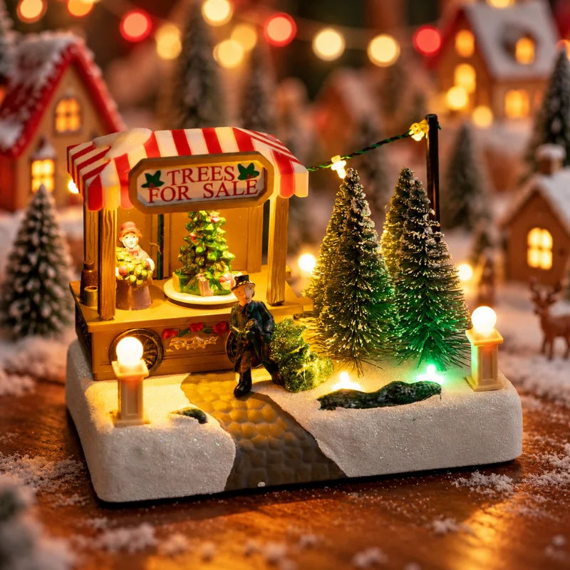 Light-Up Spinning Christmas Village