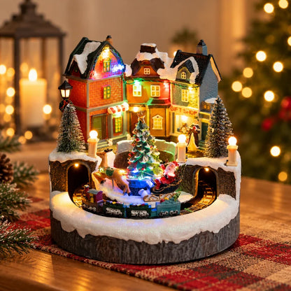 Light-Up Spinning Christmas Village
