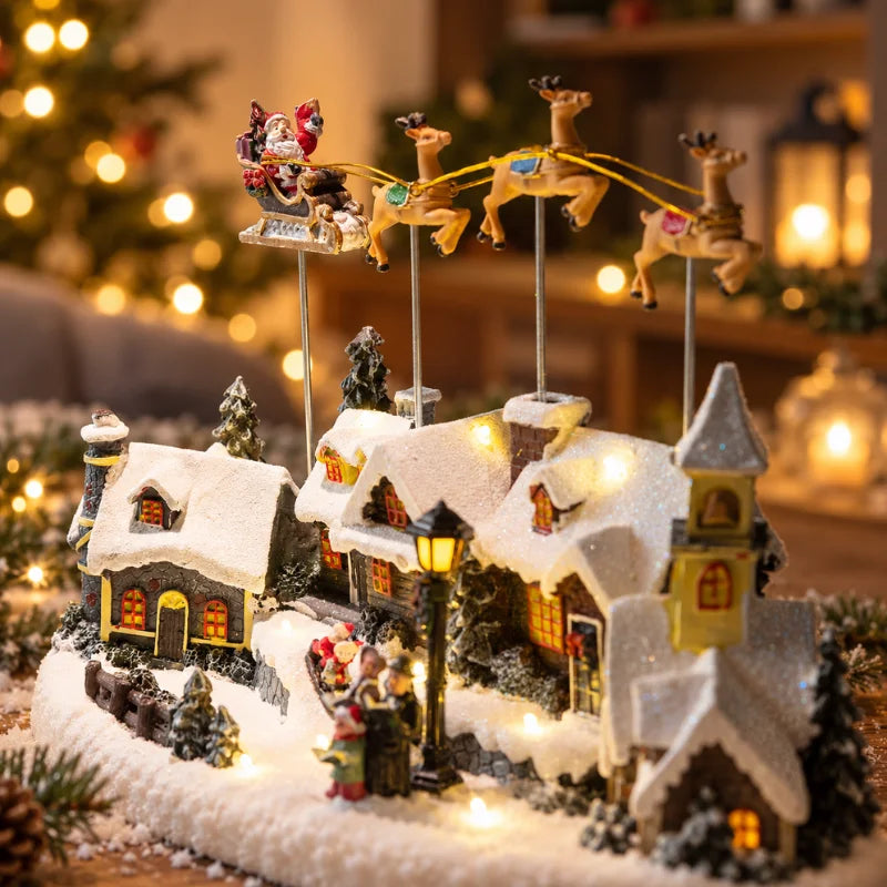 Light-Up Spinning Christmas Village