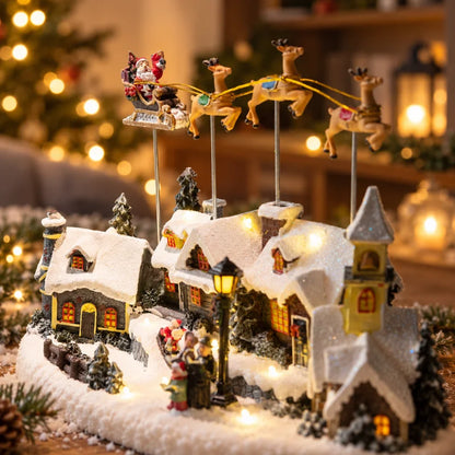 Light-Up Spinning Christmas Village