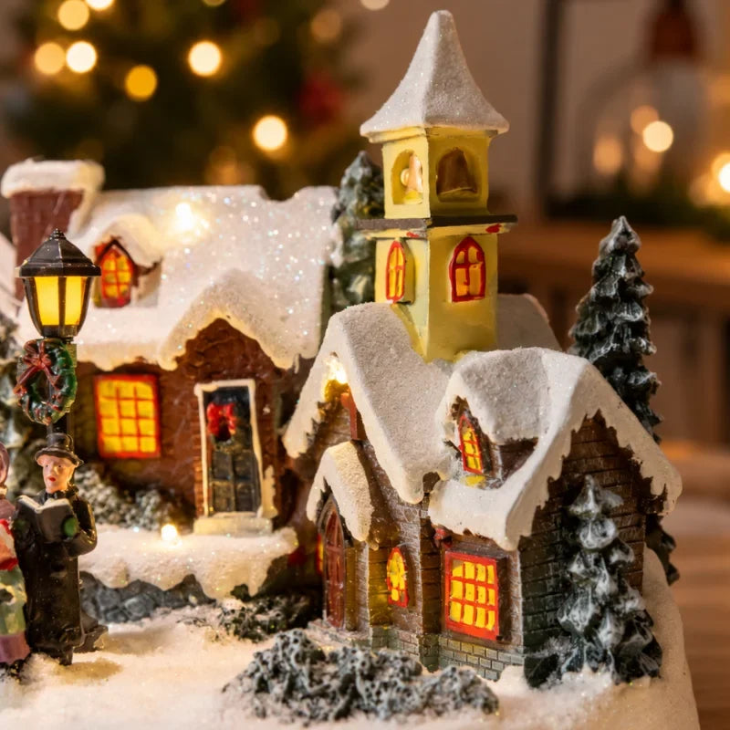 Light-Up Spinning Christmas Village