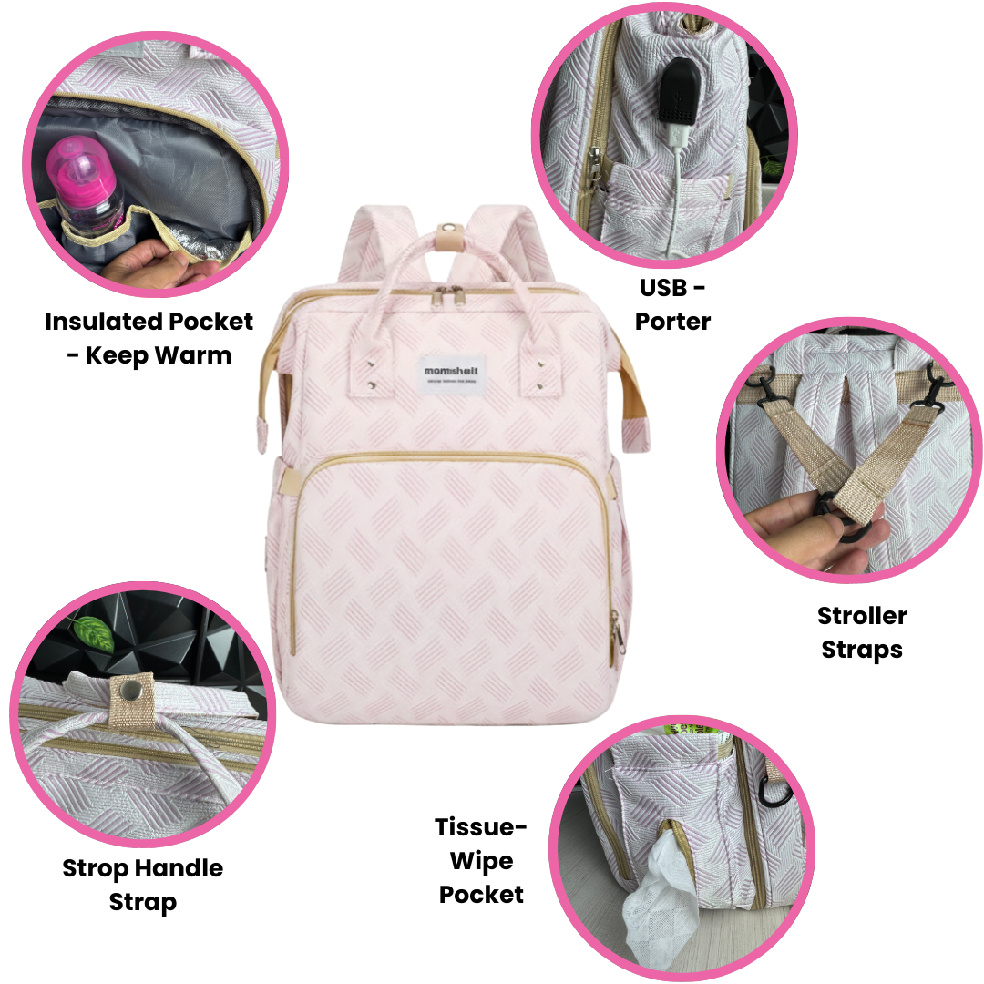 Feature details / insulated pocket, USB, stroller straps