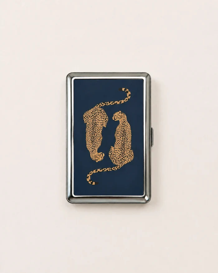 Vintage-Style Versatile Card & Cash Case – Art Deco Metal Wallet with RFID Protection