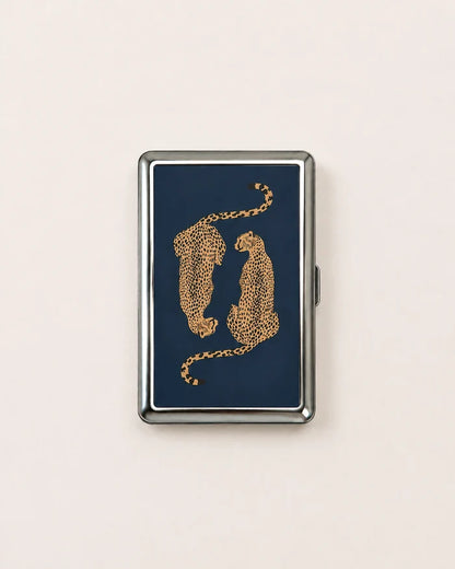 Vintage-Style Versatile Card & Cash Case – Art Deco Metal Wallet with RFID Protection