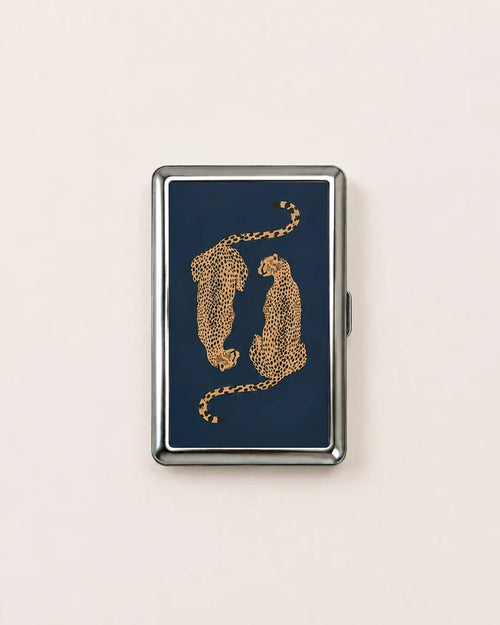 Vintage-Style Versatile Card & Cash Case – Art Deco Metal Wallet with RFID Protection