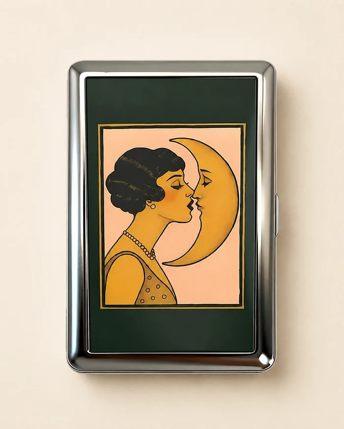 Vintage-Style Versatile Card & Cash Case – Art Deco Metal Wallet with RFID Protection