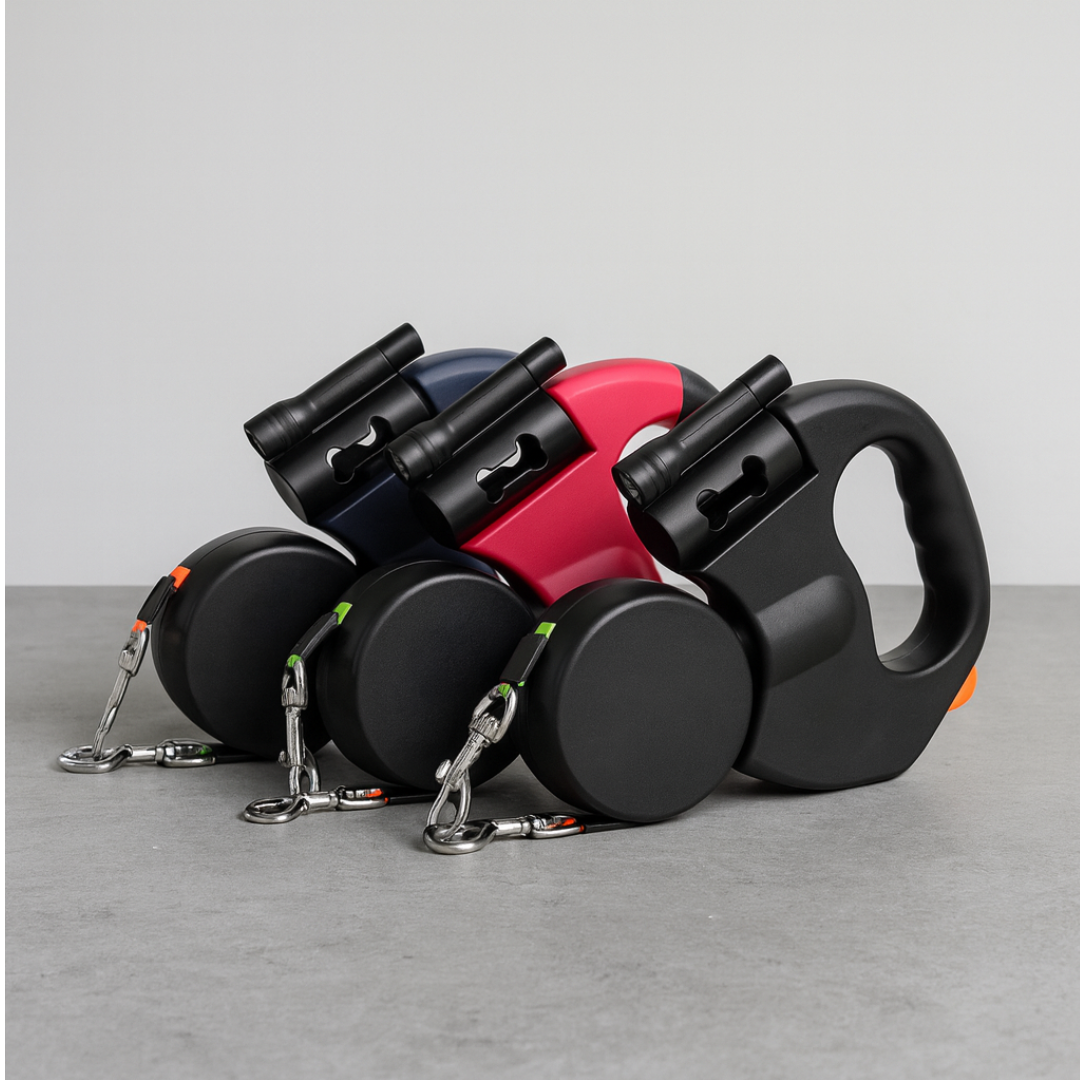 Dual Retractable Dog Leash – Walk Two Dogs with One Handle
