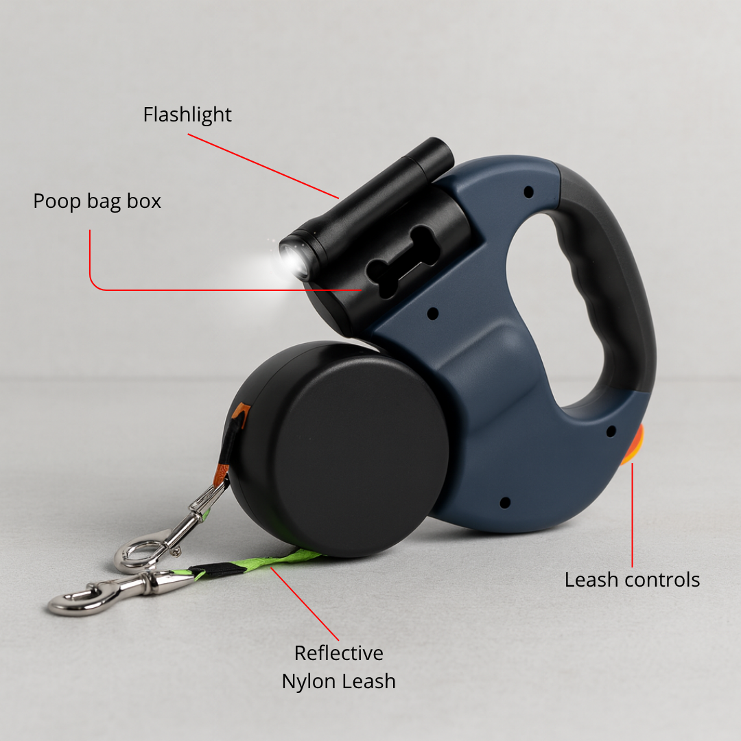 Dual Retractable Dog Leash – Walk Two Dogs with One Handle