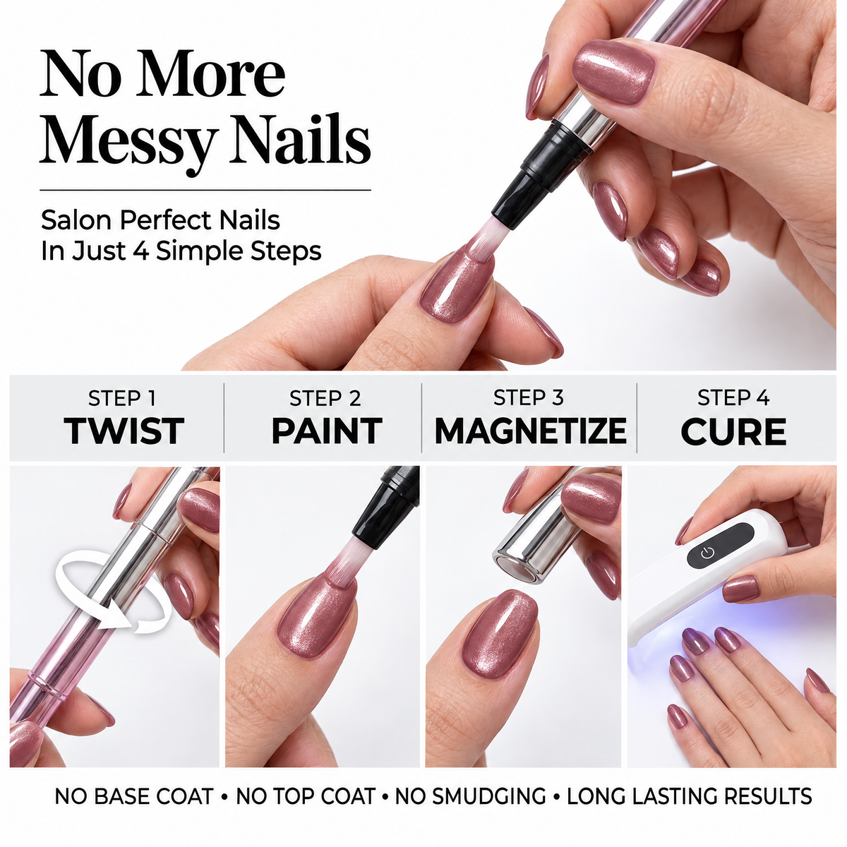 ✨ 2-in-1 Cat Eye Nail Art Pen – Dual-Ended Magnetic Tool for Stunning Salon-Style Nails 💅