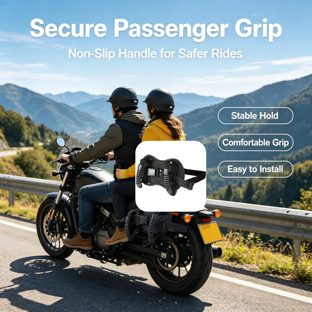 Adjustable Motorcycle Rear Seat Armrests Anti-Slip Handles for Travel - Product image 3