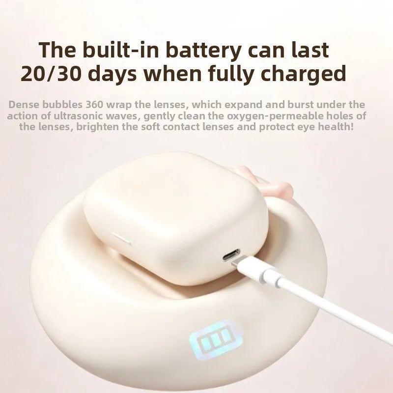 Rechargable portable Ultrasonic Contact Lens Cleaner machine Fit Disposal Soft Lens Colored Contact RGP and OK Lens