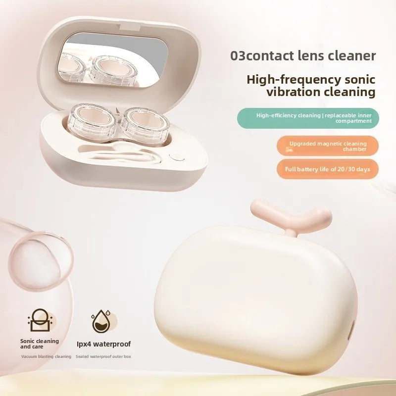 Rechargable portable Ultrasonic Contact Lens Cleaner machine Fit Disposal Soft Lens Colored Contact RGP and OK Lens
