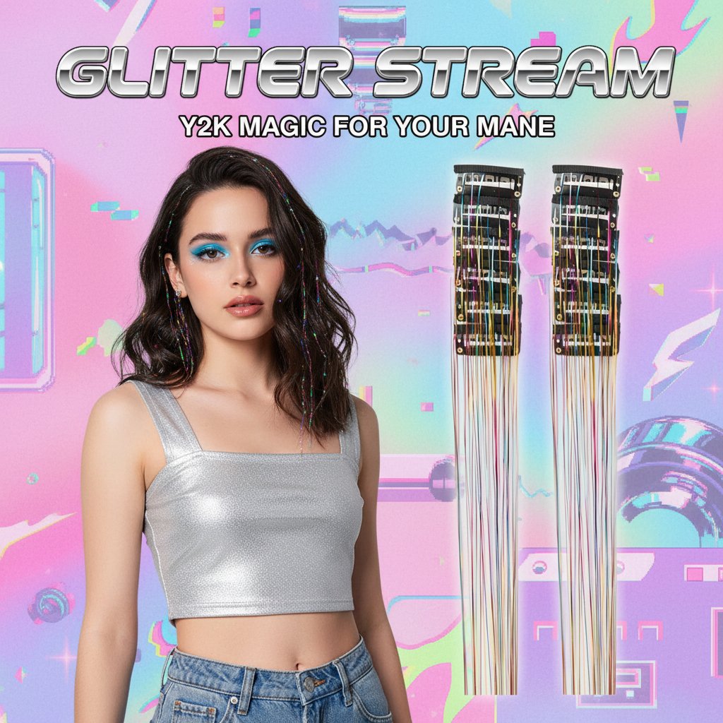 🔥Last Day50%OFF ✨Clip-in Tinsel Hair Extensions (6 tablets) box