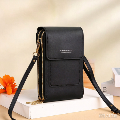 👝🔐Compact Anti-Theft Phone Crossbody Bag:  Multi-Layer Storage & Premium Leather