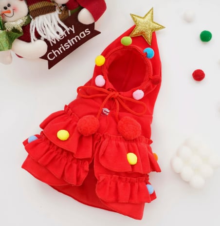 🐶🎄Christmas Tree Pet Cloak Costume for Dogs and Cats