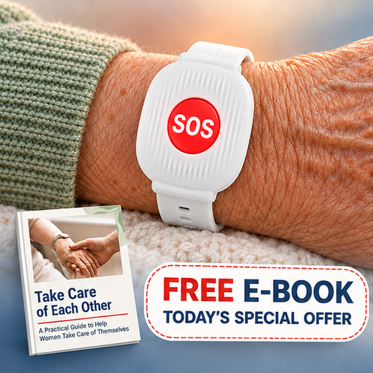 Emergency help bracelet for the elderly with SOS button