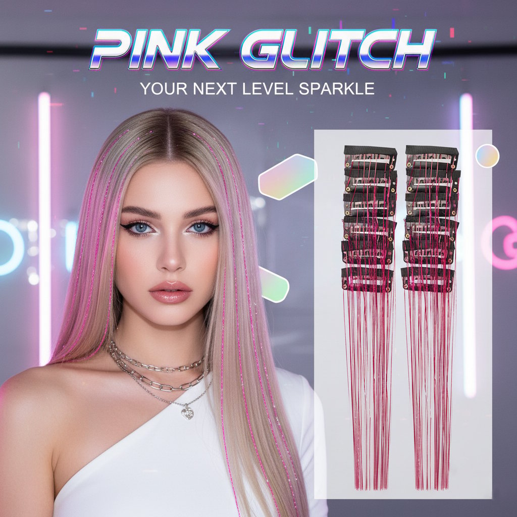 🔥Last Day50%OFF ✨Clip-in Tinsel Hair Extensions (6 tablets) box