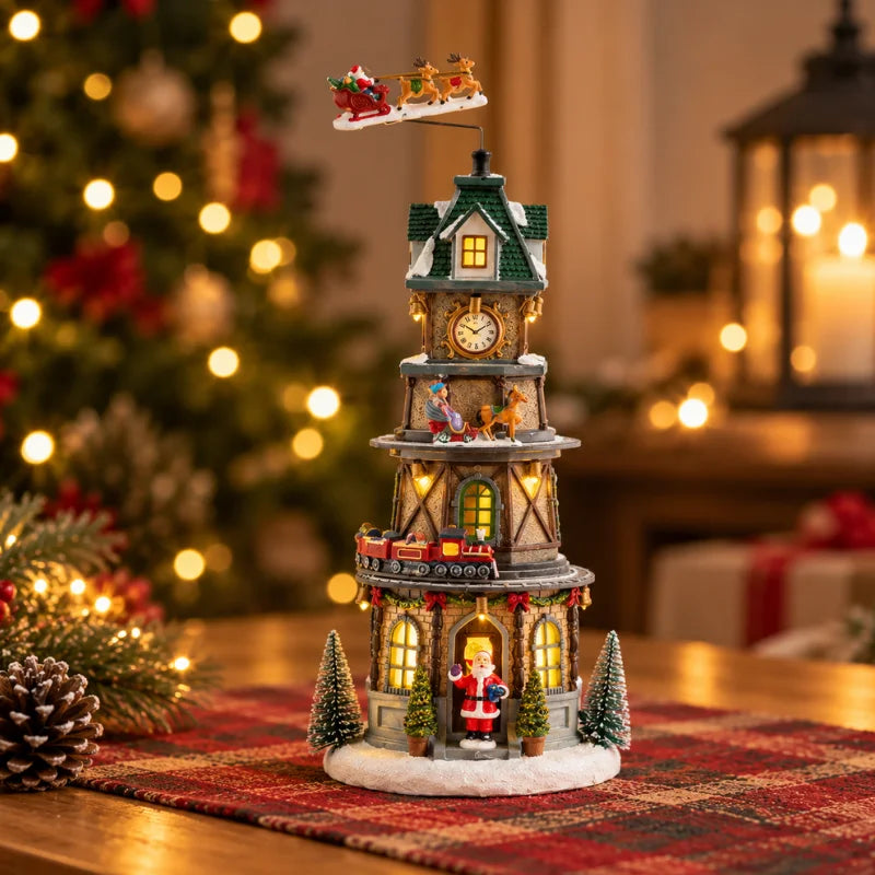 Light-Up Spinning Christmas Village