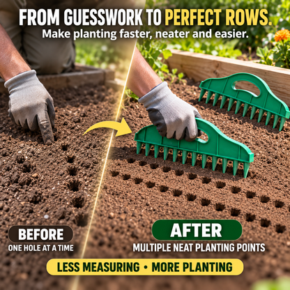 🌱Garden Seed Spacing Tool – Multi-Row Planting & Furrow Making